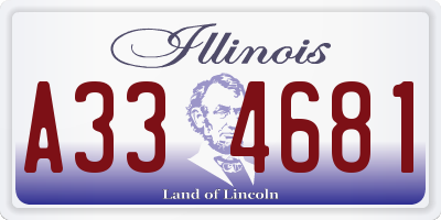 IL license plate A334681