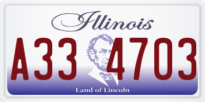 IL license plate A334703