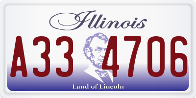 IL license plate A334706