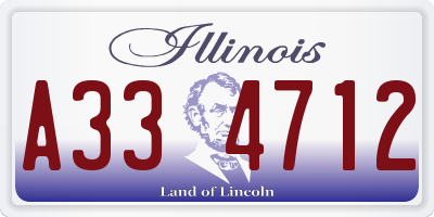 IL license plate A334712