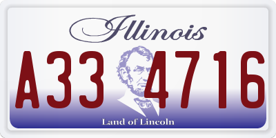IL license plate A334716