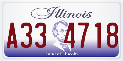 IL license plate A334718
