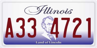 IL license plate A334721