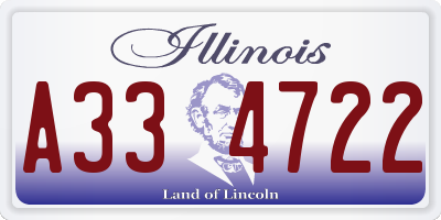 IL license plate A334722