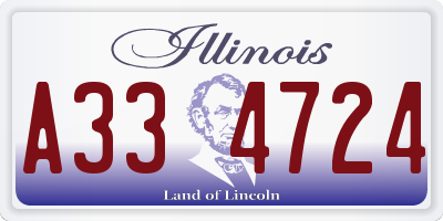 IL license plate A334724