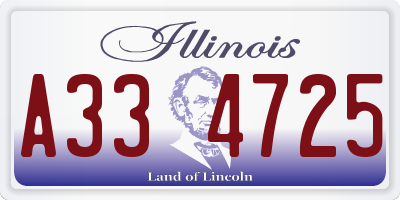 IL license plate A334725
