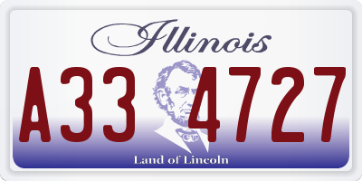 IL license plate A334727