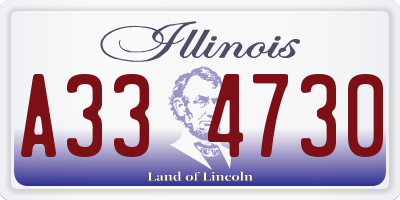 IL license plate A334730