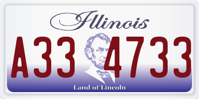 IL license plate A334733