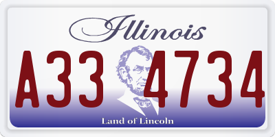 IL license plate A334734