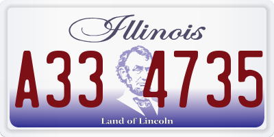 IL license plate A334735