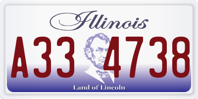 IL license plate A334738