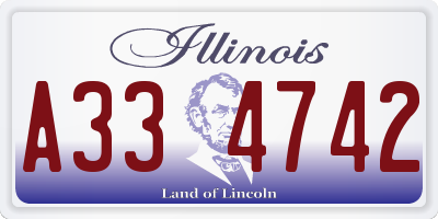IL license plate A334742