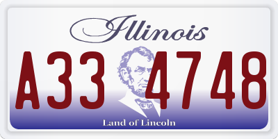IL license plate A334748