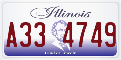 IL license plate A334749