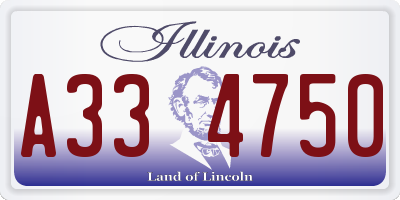 IL license plate A334750