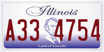 IL license plate A334754