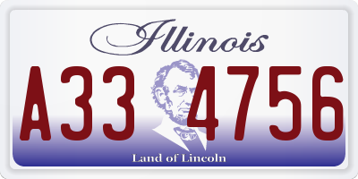 IL license plate A334756
