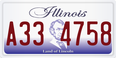 IL license plate A334758