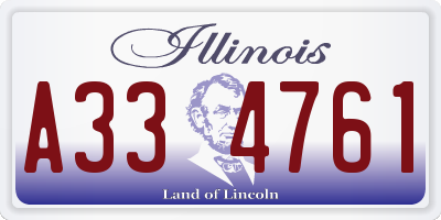IL license plate A334761