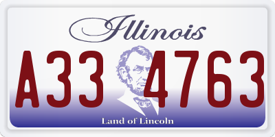 IL license plate A334763