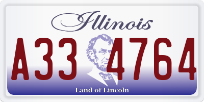 IL license plate A334764