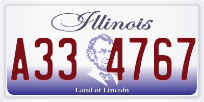 IL license plate A334767