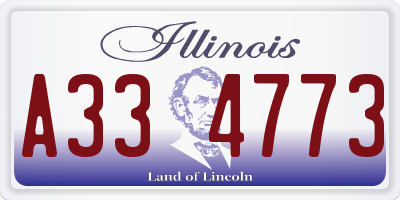 IL license plate A334773