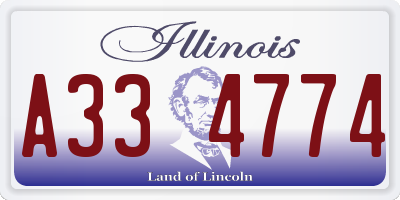 IL license plate A334774