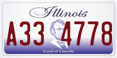 IL license plate A334778