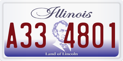 IL license plate A334801