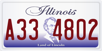IL license plate A334802