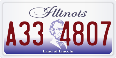IL license plate A334807