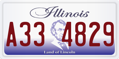 IL license plate A334829