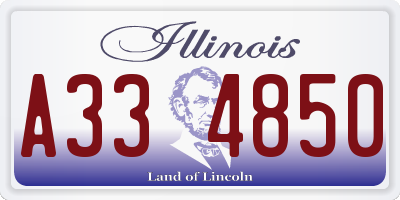 IL license plate A334850