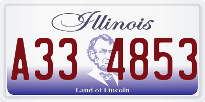 IL license plate A334853