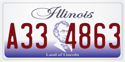 IL license plate A334863