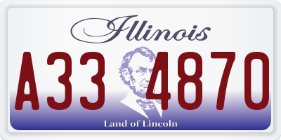 IL license plate A334870