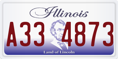 IL license plate A334873