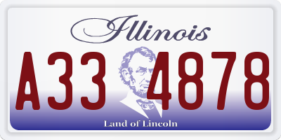 IL license plate A334878