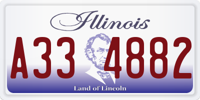 IL license plate A334882