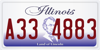IL license plate A334883