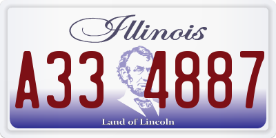 IL license plate A334887