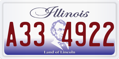IL license plate A334922