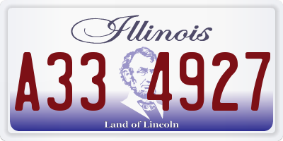 IL license plate A334927
