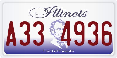 IL license plate A334936