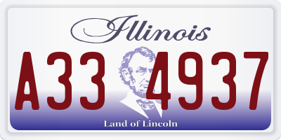 IL license plate A334937