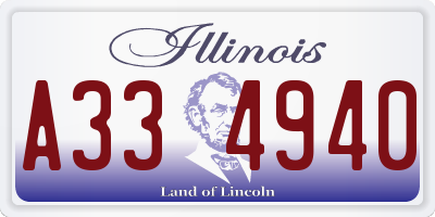 IL license plate A334940