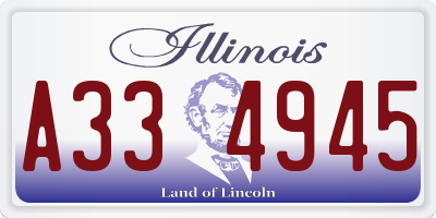 IL license plate A334945