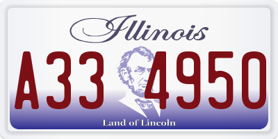 IL license plate A334950